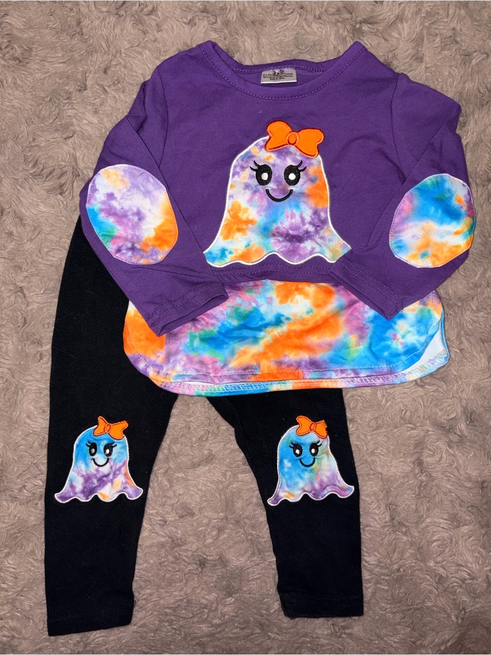 Purple Tie-Dye Ghost Two-Piece Set